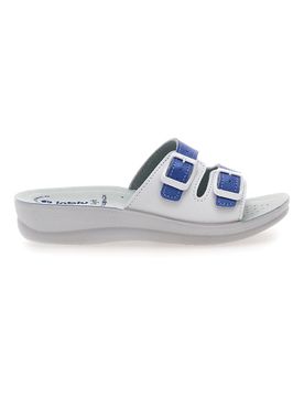 Ciabatte Jeans e Bianche con Sottopiede in Pelle ' 62 VR 39
