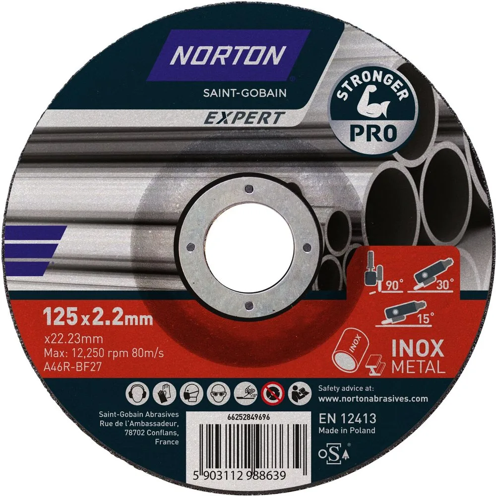 Discos Pro de Corte y desbaste Extra Seguros para Acero E Inox - NORTON EXPERT PRO - FashionsVida