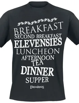 T-Shirt - Hobbit Meals - S bis 4XL - für Männer - Größe 4XL - schwarz - EMP exklusives Merchandise! - Männer - male - Der Herr der Ringe - FashionsVida