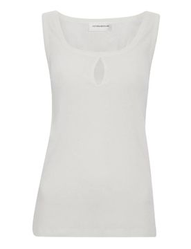 Top slim in cotone e lino