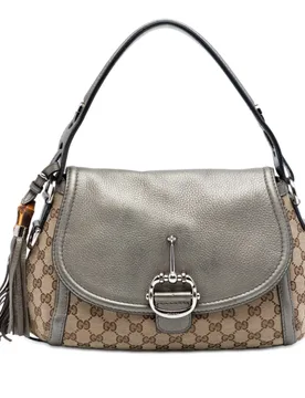 Medium GG Canvas Techno Horsebit Satchel - Gucci - FashionsVida