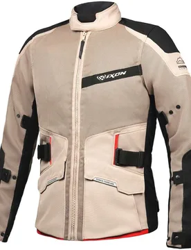 Giacca Moto Touring M-NJORD Sabbia Nero Rosso taglia M - Ixon - FashionsVida
