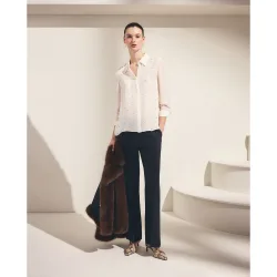 Pantalón liso de poliéster de mujer