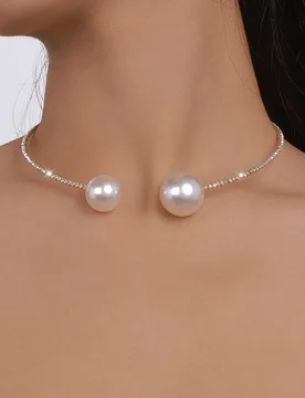 French Romantic Elegant Retro Full-Diamond Choker for Women Luxury Geometric Pearl Necklace Jewelry for Daily & Party Wear - Aliexpress - FashionsVida