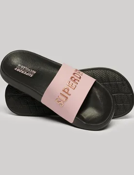 Superdry Damen Code Logo Badeschlappen Pink - Größe: S - 39.99 - FashionsVida