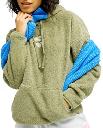Sweat à capuche en sherpa - Cool Calling Polar Fleece Pullover Oil Green - Taille L - Kaki