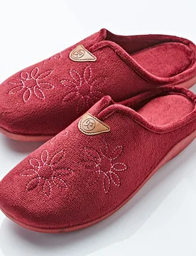 Pagen Hausschuh "Blume" bordeaux - 3Pagen - FashionsVida