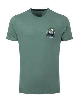Weird Fish Lake District Back Print Graphic T-Shirt Size 5XL - men men all-mens men tshirts men tshirts graphic offers all-offers offers mens-offers s - Dusky Green - FashionsVida