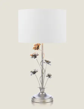 Lyndale Metal Table Lamp Silver - Laura Ashley - FashionsVida
