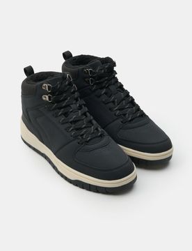 Sneaker alla caviglia in ecopelle - nero