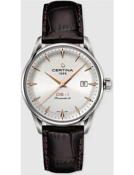 Reloj de hombre DS-1 de piel marrón - Certina - FashionsVida