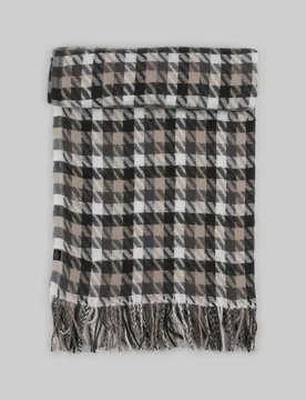 Mens Houndstooth Blanket Scarf - - Size: ONESIZE - Steel & Jelly - FashionsVida