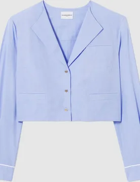 Camisa de mujer de popelín con manga larga y cuello sastre - CLAUDIE PIERLOT - FashionsVida