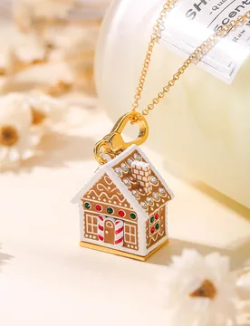 Pc Exquisite Enamel Gingerbread House Pendant, Openable Candy Snow House Christmas Pendant Necklace,For Women Sweet Party Gifts - Aliexpress - FashionsVida