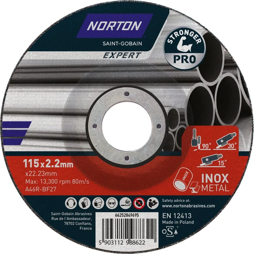 Discos Pro de Corte y desbaste Extra Seguros para Acero E Inox - NORTON EXPERT PRO - FashionsVida