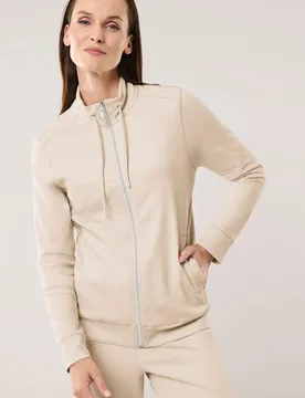 Baumwollstretch Jacke, normale Größen, Farbe Beige, 40, hautsympathische Baumwolle bequem dank Elasthan Damen - Walbusch - FashionsVida