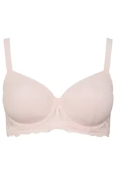 Soft Touch Ribbed Underwired Bra - Light Pink - Size: 48C