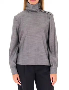 Dolcevita con bottoni GRIGIO 38 - Patrizia pepe - FashionsVida