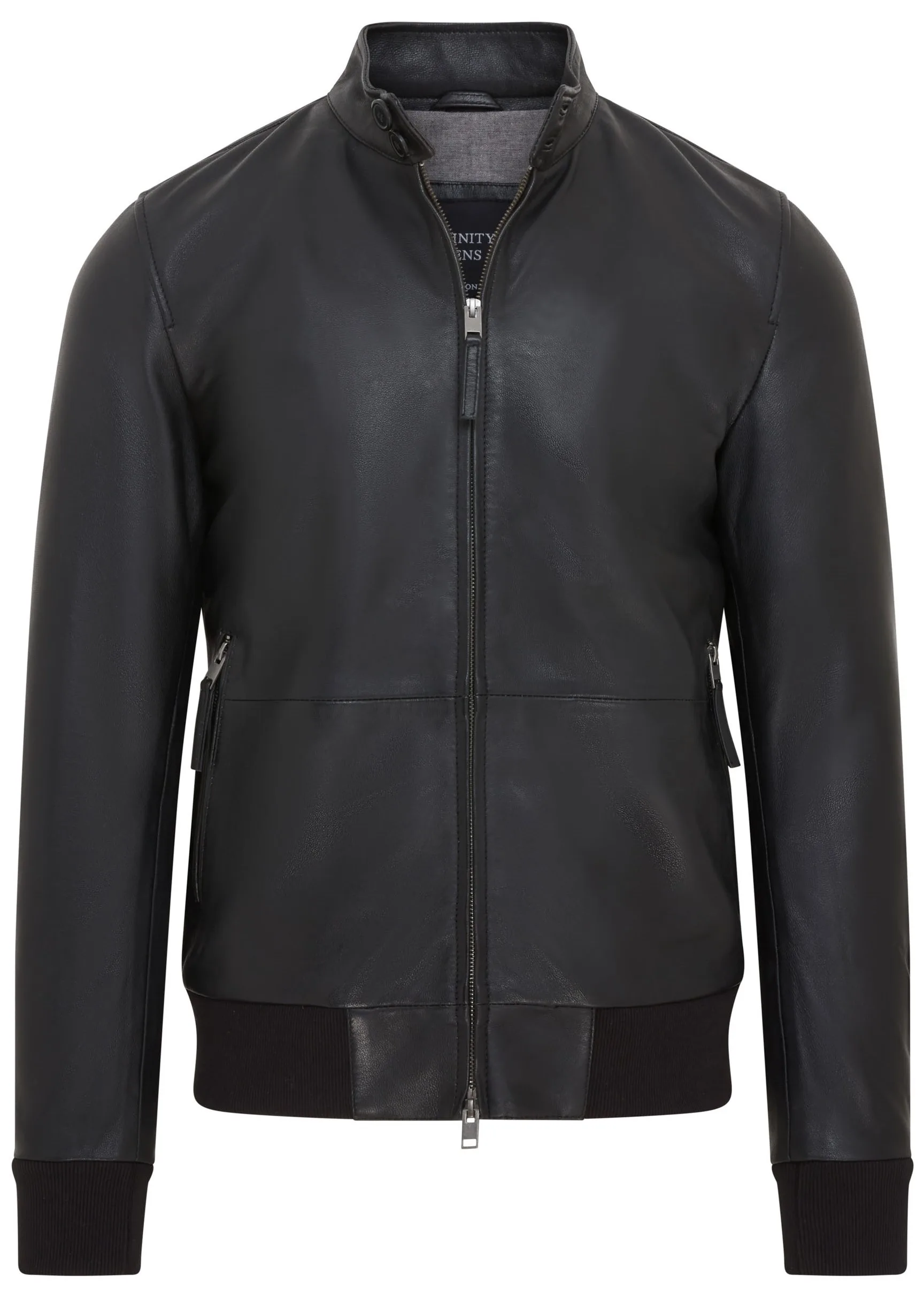 Mens Black Retro Bomber Jacket - Adak Lamb Leather - Size Small - Infinity Leather - FashionsVida