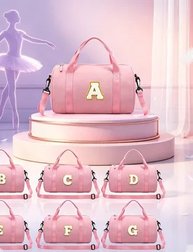 Pieza Bolsa de viaje de baile con cierre de cremallera, pegatinas de letras DIY A-Z, estilo minimalista dulce de unicolor, bolsa de un solo hombro y b - Shein - FashionsVida