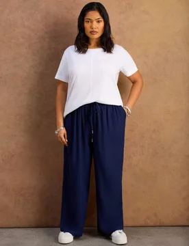 Cotton Rich Seam Detail T-Shirt White female - Live Unlimited London - FashionsVida