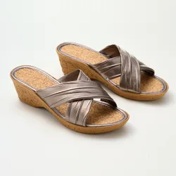 Pantolette "Sylvia" anthrazit-metallic