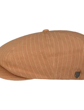 Brood Pinstripe Flat Cap by - brown - Herren - Size: M (57-58 cm) - Brixton - FashionsVida