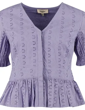 Rockabilly Bluse - Jolene Blouse - XS bis XL - für Damen - Größe XL - lila - Frauen - female - Timeless London - FashionsVida