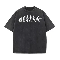 Evolution of Man Computer Programmer Funny Geek Lover IT T-Shirt Pure Cotton Tops Clothes Short Sleeve Oversized Tops 5XL Tees