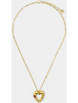 Collar Little Taslismans for Big Wishes bañado en oro de 18 k con abalorio de corazón - Parfois - FashionsVida