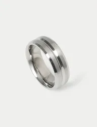 M&S Engraved Band Ring Silver male