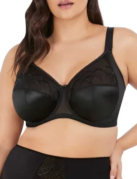 Womens Cate Bra Side Support Full Cup Underwired - Black - Size 40jj - Elomi - FashionsVida