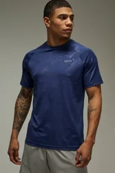 Herren Herren Active Regular Camo Raglan Performance T-Shirt Navy Größe XL