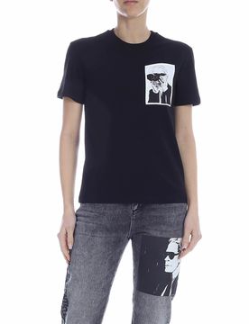 T-shirt Karl Legend Pocket nera