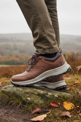 Cliff Mens Leather Waterproof Walking Shoes - - Size: 7