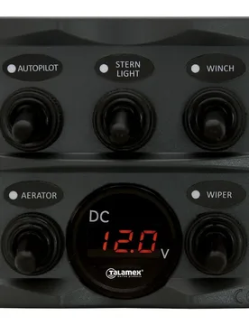 Switchpanel With Voltage Gauge 12/ 24v Anthracite One Size unisex - Talamex - FashionsVida