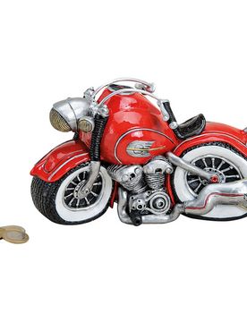 Spardose "Motorrad" aus Polyresin
