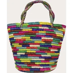 Bolso de mano de rafia