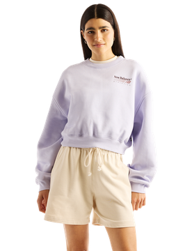 Fleece Damen Sweatshirts - Lila - Größe L - Baumwoll-Jersey Purple L