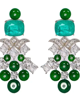 New vintage earrings green red luxury jewelry women evening party wedding bride earrings anniversary gift female - Aliexpress - FashionsVida