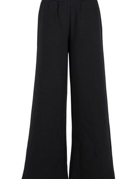 Trainingshose - Ladies Fluffy Wideleg Trackpants - XS bis XL - für Damen - Größe L - schwarz - Frauen - female