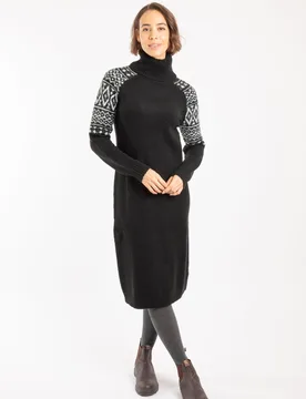 Ezzie Womens Fair Isle Roll Neck Knitted Dress - - Size: 20 - Weird Fish - FashionsVida