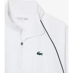 Chaqueta de mujer deportiva hidrófuga con ribete en contraste en blanco de manga larga