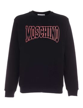 Felpa nera con maxi logo lettering