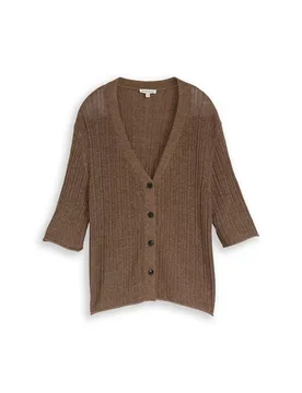 Knit rib shortsleeve cardigan female - XL - FashionsVida