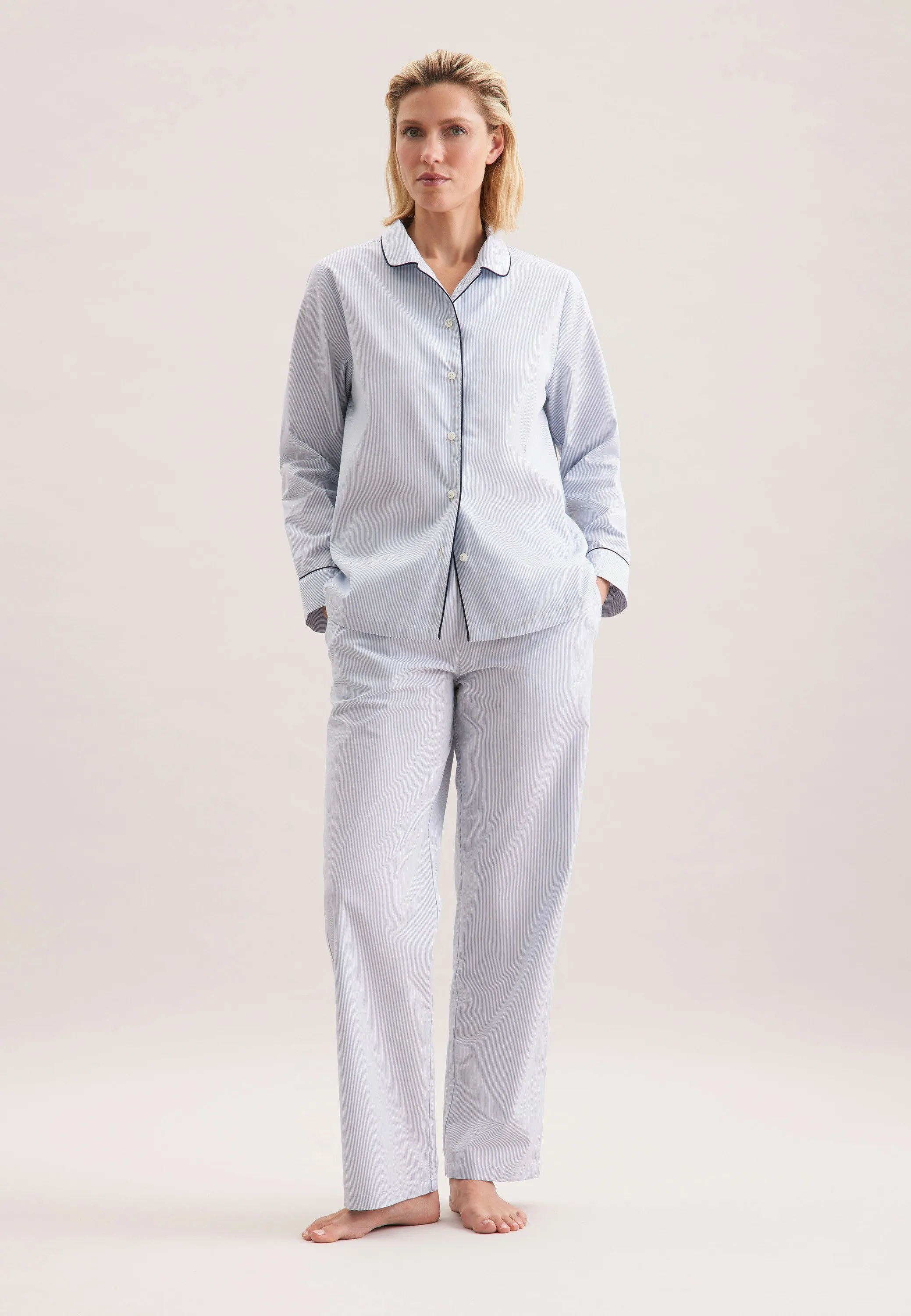 Regular Pyjama Gestreift Blau 40 - Seidensticker.com - FashionsVida