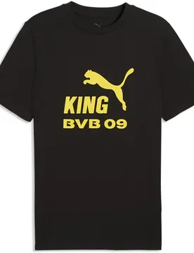 T-shirt à Manches Courtes Bvb Borussia Dortmund King Logo Black / Faster Yellow XL - Puma - FashionsVida