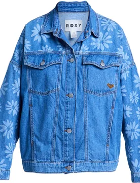 Veste en jean boutonnée - Salty Horizon Denim Jacket Surf Wash en Coton - Taille M - Bleu - Roxy - FashionsVida