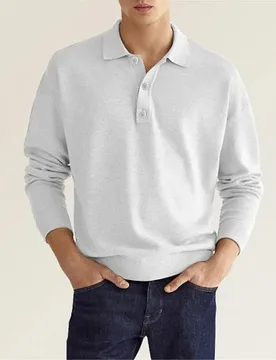 Spring/Summer Long Sleeve Lapel Polo Shirt Fashion Button Men's Casual Top - Aliexpress - FashionsVida