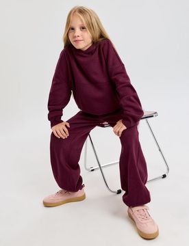 Pantaloni jogger in felpa - maroon